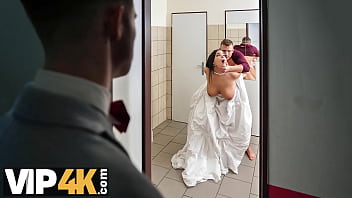 Bride's locked-in adventure with big tits and toilet humor